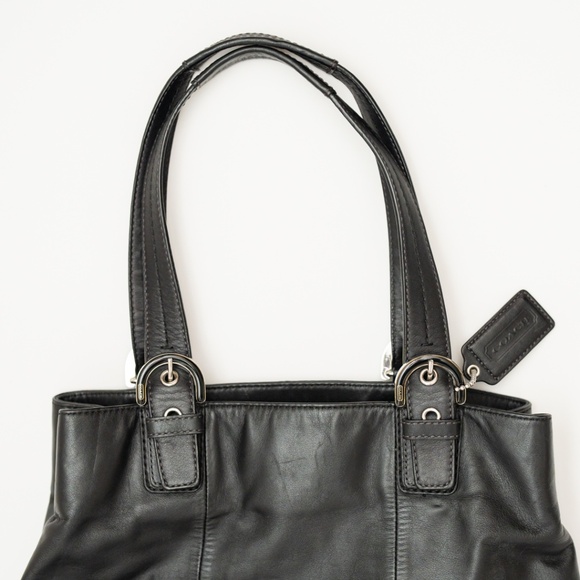 Coach Black Leather Tote Bag - Picture 8 of 15